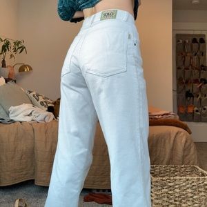 Tjrifted white corduroy pants